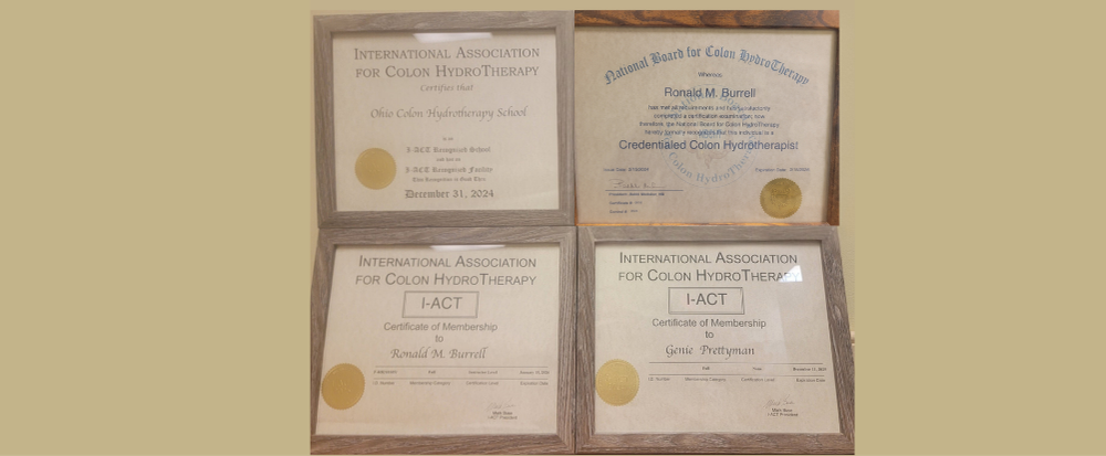 I-ACT Recognized School, Credentialed Colon Hydrotherapist, and I-ACT Member certifications